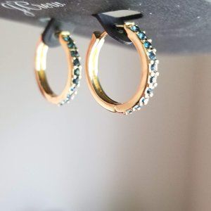 J.Crew Small Pave Hoop Earrings set of 2- New!